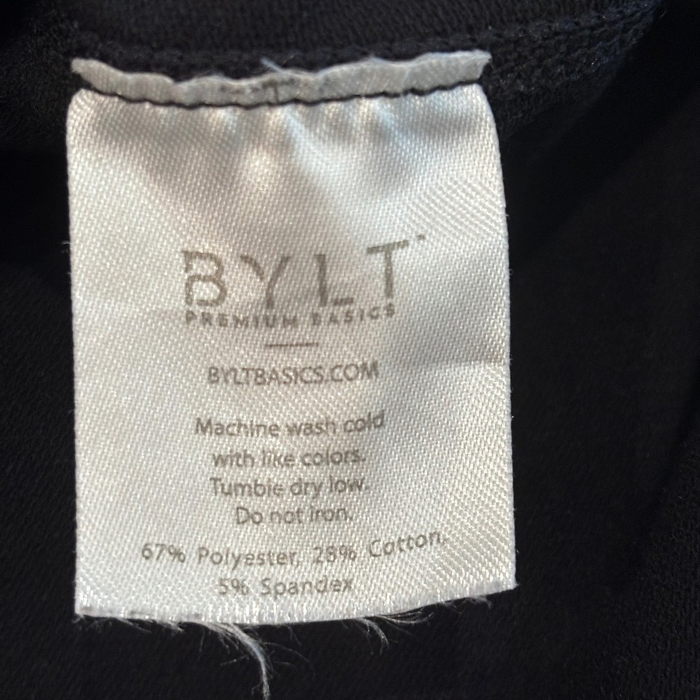 BYLT Drop Cut T-Shirt Mens Small Black Short Sleeve Curved Hem BYLT‎ Blend Tee - Picture 5 of 6